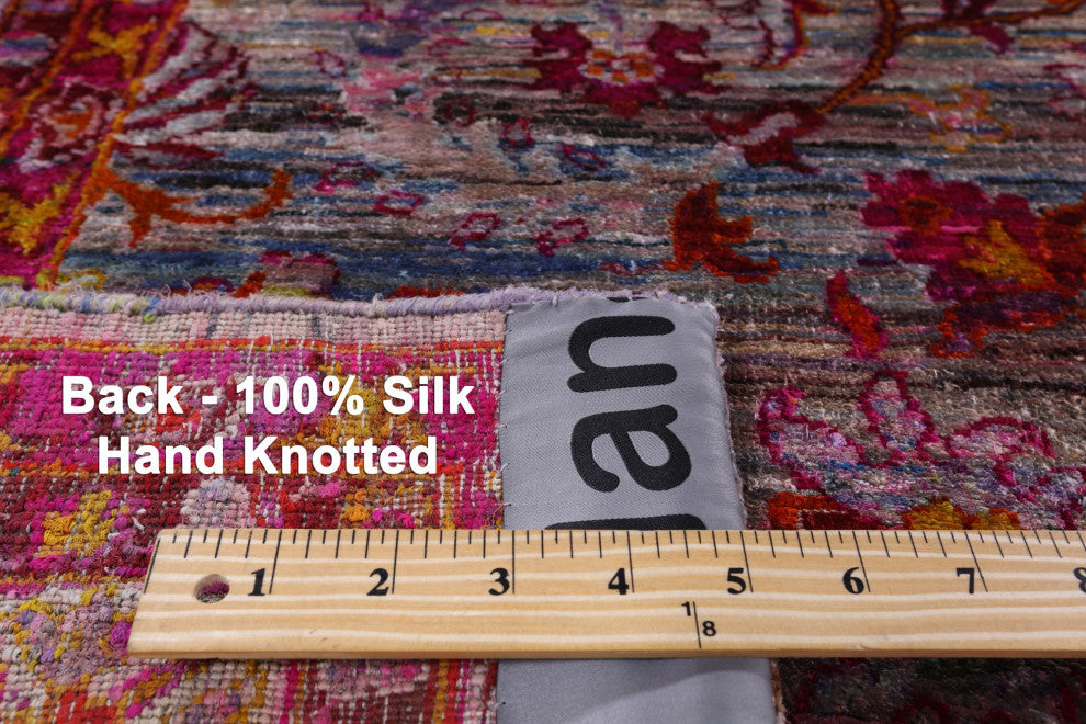 Hand-Knotted Persian Silk Rug 7' 9" X 9' 10" Q6816