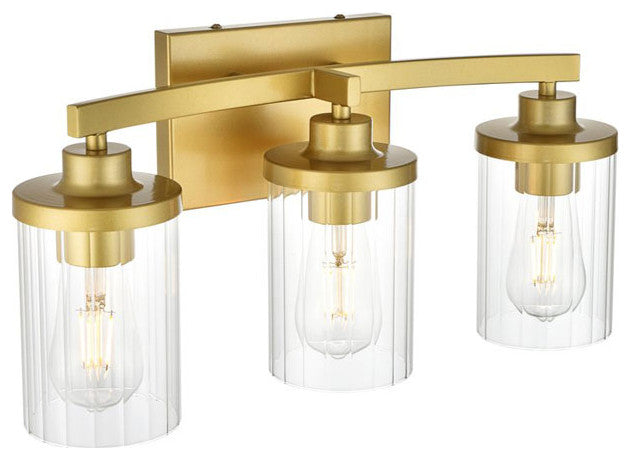 Elegant Lighting LD7316W18 Thane 3 Light 18"W Vanity Light - Black / Clear