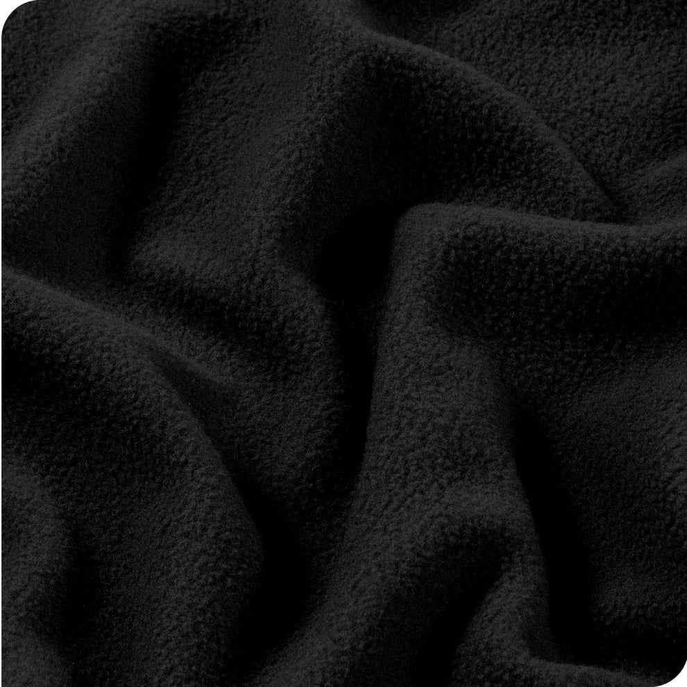 Polar Fleece Sheet Set, Black, Twin