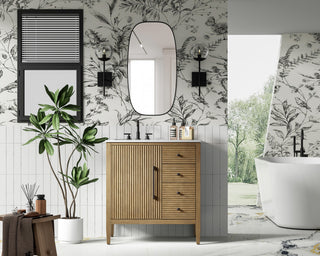 Home Living 32" Single Bathroom Vanity, Linen Oak