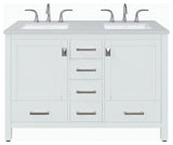 Eviva Aberdeen 48"Wx22"D Double Sink Bathroom Vanity, Quartz Countertop