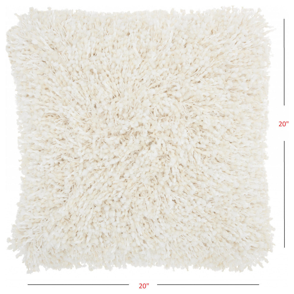 Plush Cream Throw Pillow