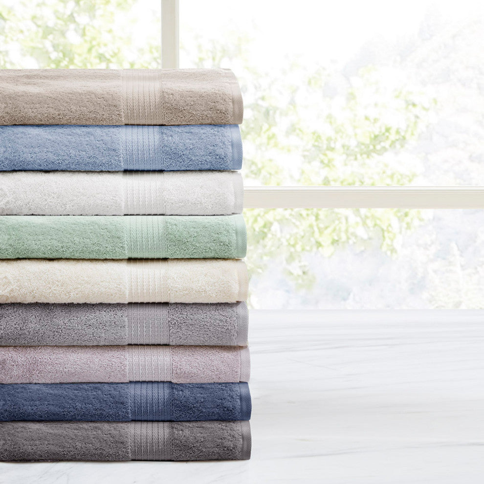 Madison Park Organic 6 Piece Organic Cotton Towel Set, Blue