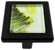 Hand Brushed Abstract Moss Streaks Crystal Glass Black Metal Square Manor Knob