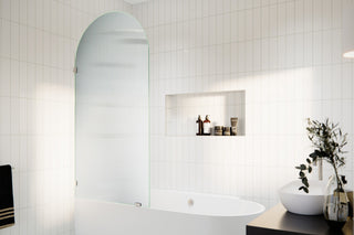 Bathtub Single Fixed Panels, Brushed Nickel