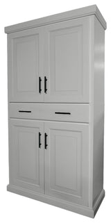 Savannah Solid Wood Kitchen Pantry, Bright White
