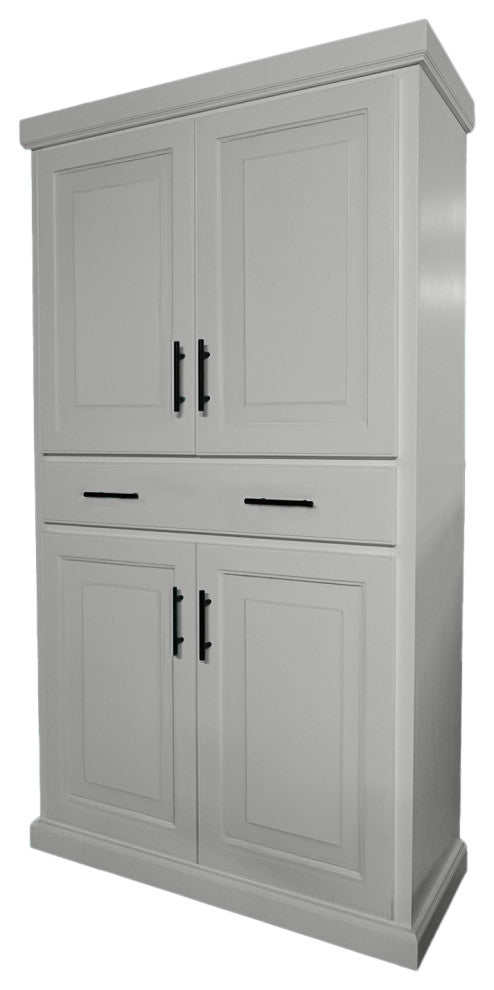 Savannah Solid Wood Kitchen Pantry, Bright White