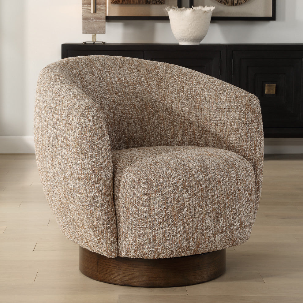 Uttermost - 23842 - Swivel Chair - Dunes - Dark Walnut