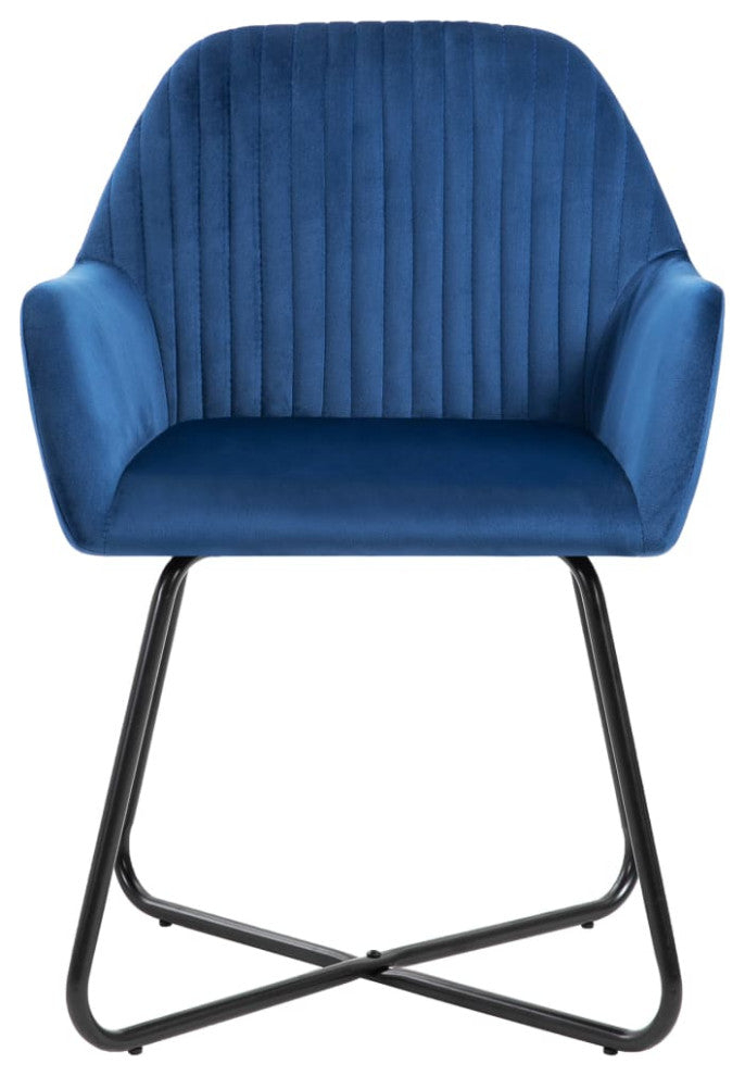 vidaXL Dining Chairs 4 pcs Blue Velvet