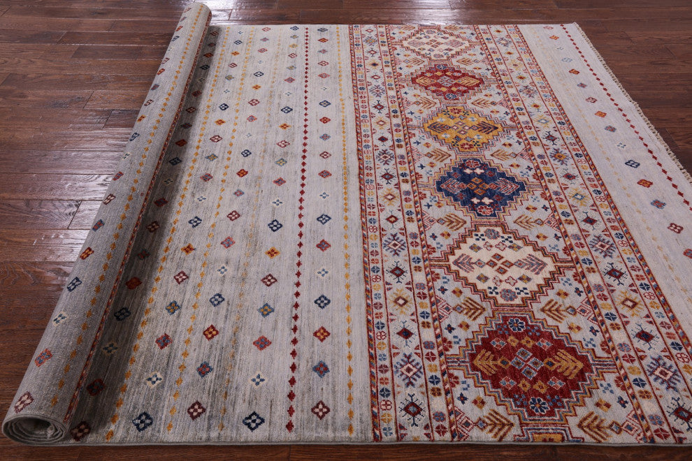6' 6" X 9' 8" Khorjin Super Kazak Hand Knotted Wool Rug Q5347