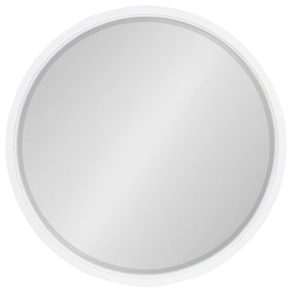 Hogan Round Framed Wall Mirror, White 32 Diameter