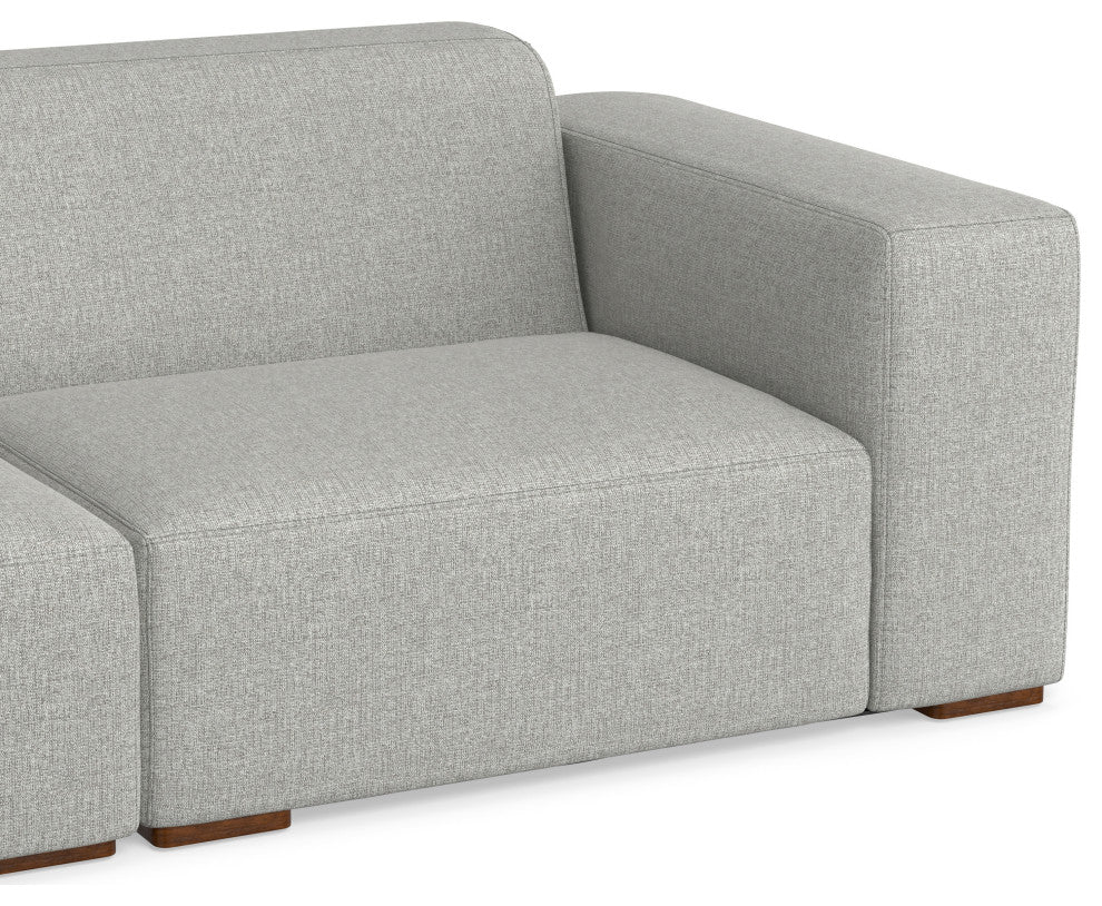 Rex Left Corner Sectional Modular Sofa with Ottoman in Tightly Woven