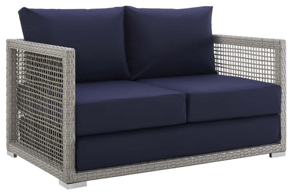 Aura 6 Piece Outdoor Patio Wicker Rattan Set