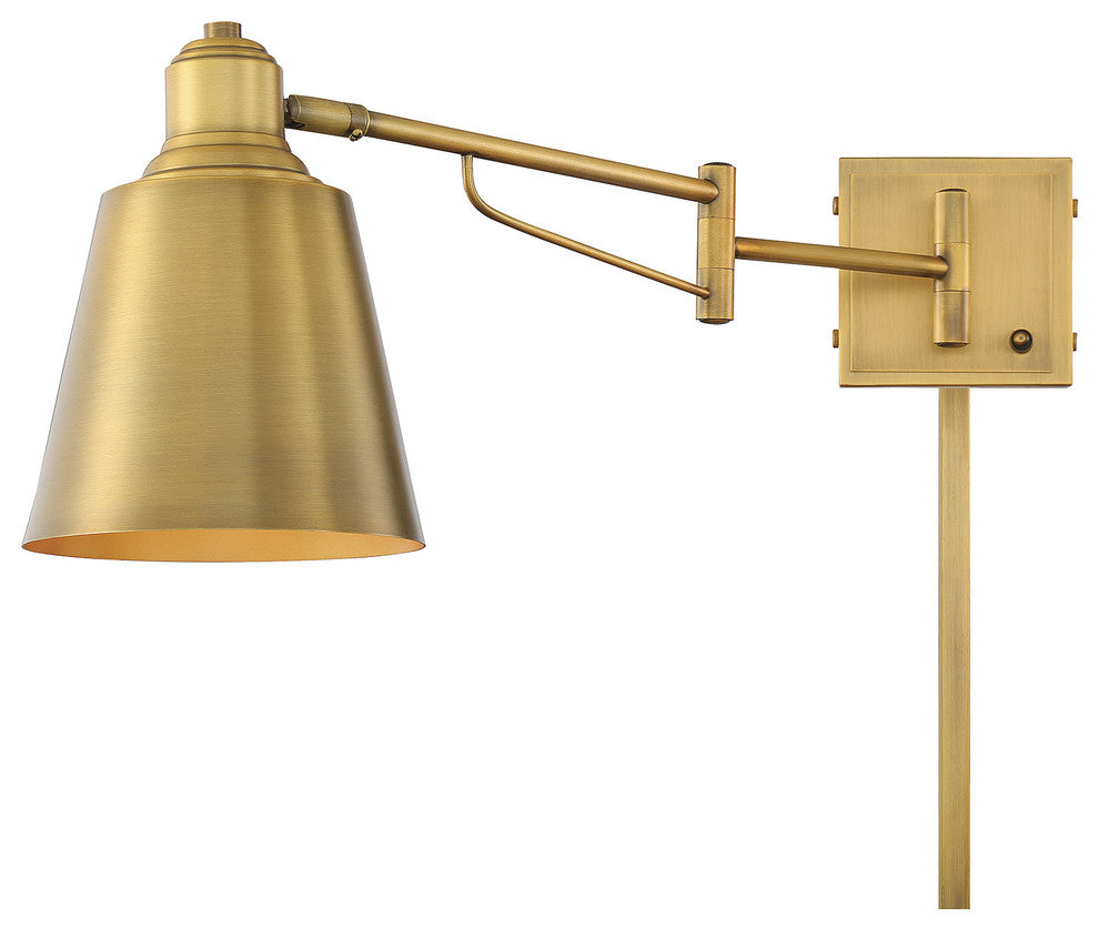 1-Light Adjustable Wall Sconce, Brass