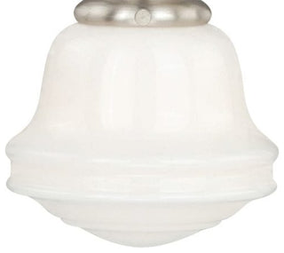 Huntley 6.25-in Mini Pendant Milk Glass Satin Nickel
