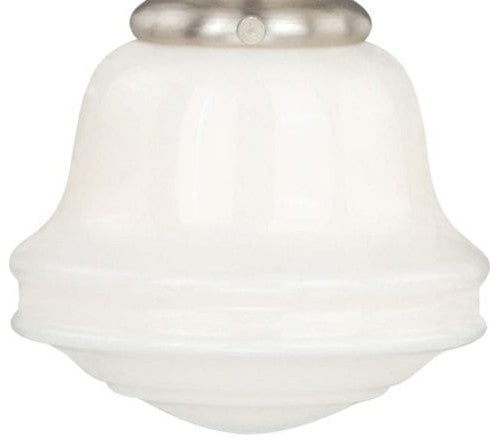 Huntley 6.25-in Mini Pendant Milk Glass Satin Nickel