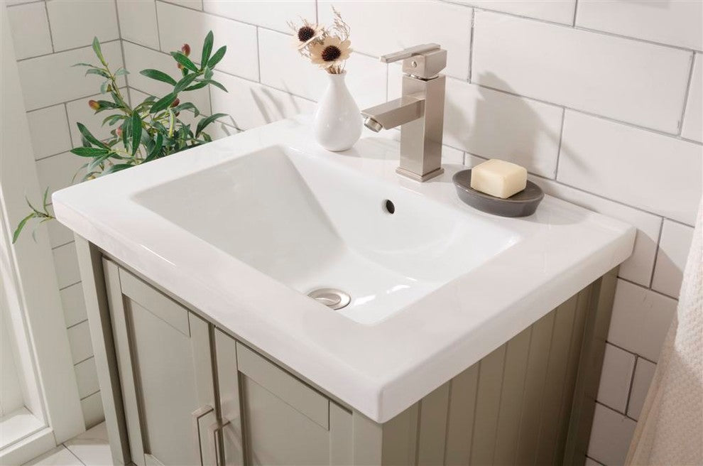 Legion Furniture Colby Single-Sink Vanity, White-Gray, 24"
