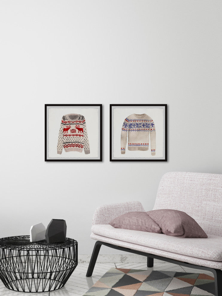 Christmas Sweaters Diptych, 2-Piece Set, 18x18 Panels