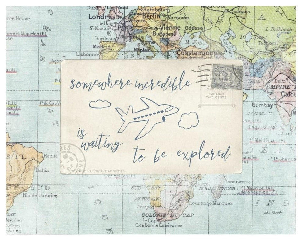 "Travel Posts IV" Digital Paper Print by Katie Pertiet, 37"x30"