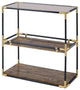 HomeRoots 44" X 16" X 28" Black Solid Wood Leg Console Table