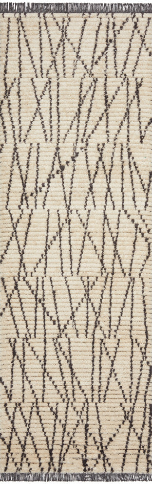 Chris Loves Julia x Loloi Alice Cream/Charcoal 2'-7" x 12'-0" Area Rug