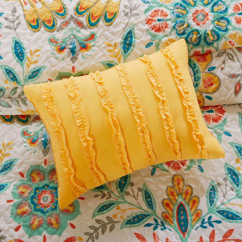 Intelligent Design Microfiber Printed Quilt Set, Twin/Twin Xl