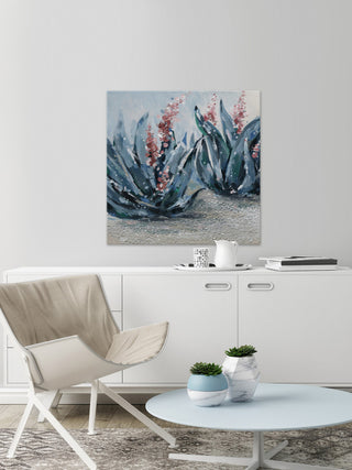 "Bluish Pink" Painting Print on Wrapped Canvas, 40"x40"