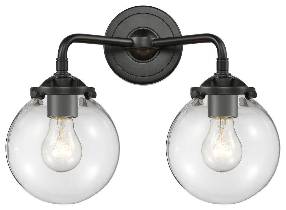 Beacon 2-Light LED Sconce, Oil Rubbed Bronze, Glass: Clear