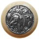 Jungle Patrol Wood Knob, Antique Brass, Natural Wood Finish, Antique Pewter