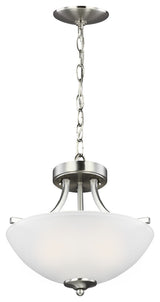 Geary Small 2-Light Semi-Flush Convertible Pendant, Brushed Nickel
