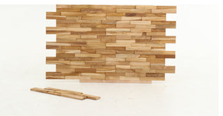 Nordic Rustic Style 3D Teak Wall Panel, 11 Pieces