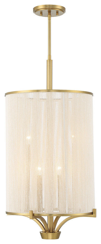 Wynwood 4-Light Chandelier, Warm Brass