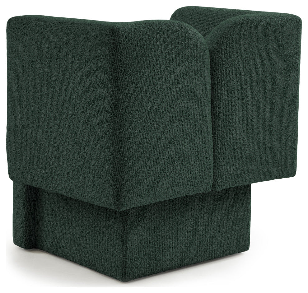 Marcel Boucle Fabric Upholstered Chair, Green