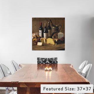 "Wine & Cheese" Wrapped Canvas Art Print, 18x18x1.5