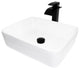 Porcelain Vessel Sink, Faucet  and Drain Combo Set, Matte Black