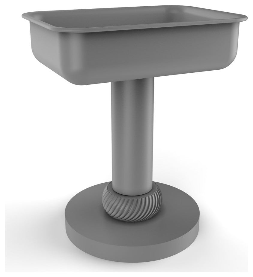 Vanity Top Soap Dish with Twisted Accents, Matte Gray