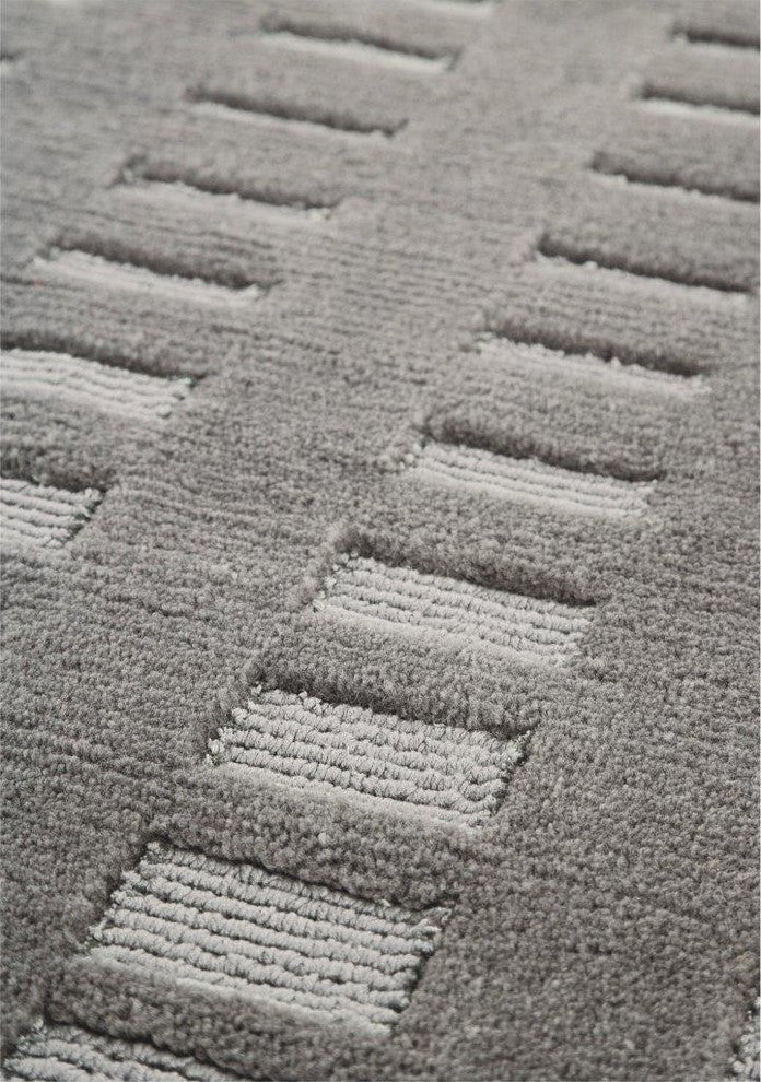 Hand Knotted Grey New Zealand Wool Area Rug