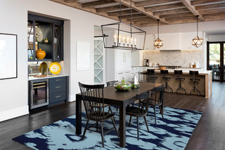 Ikat Soft Chenille Area Rug, Navy, 8'x10'