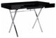 Modern Desk, X-Shaped Chrome Legs With Handless Drawers & Keyboard Tray, Black