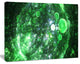 Green Fractal Planet of Bubbles, Abstract Wall Art Canvas, 40x30