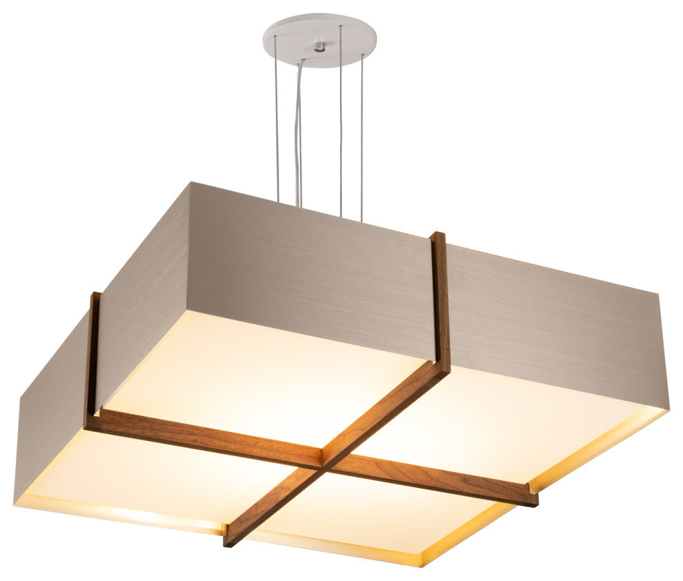 Veram Pendant Integrated LED, Walnut, Brushed Rose Gold, 18, 4000k