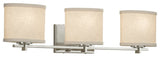 Textile Era 3-Light Bath Bar, Oval, Nickel, Cream, LED