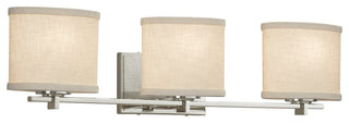 Textile Era 3-Light Bath Bar, Oval, Nickel, Cream, LED