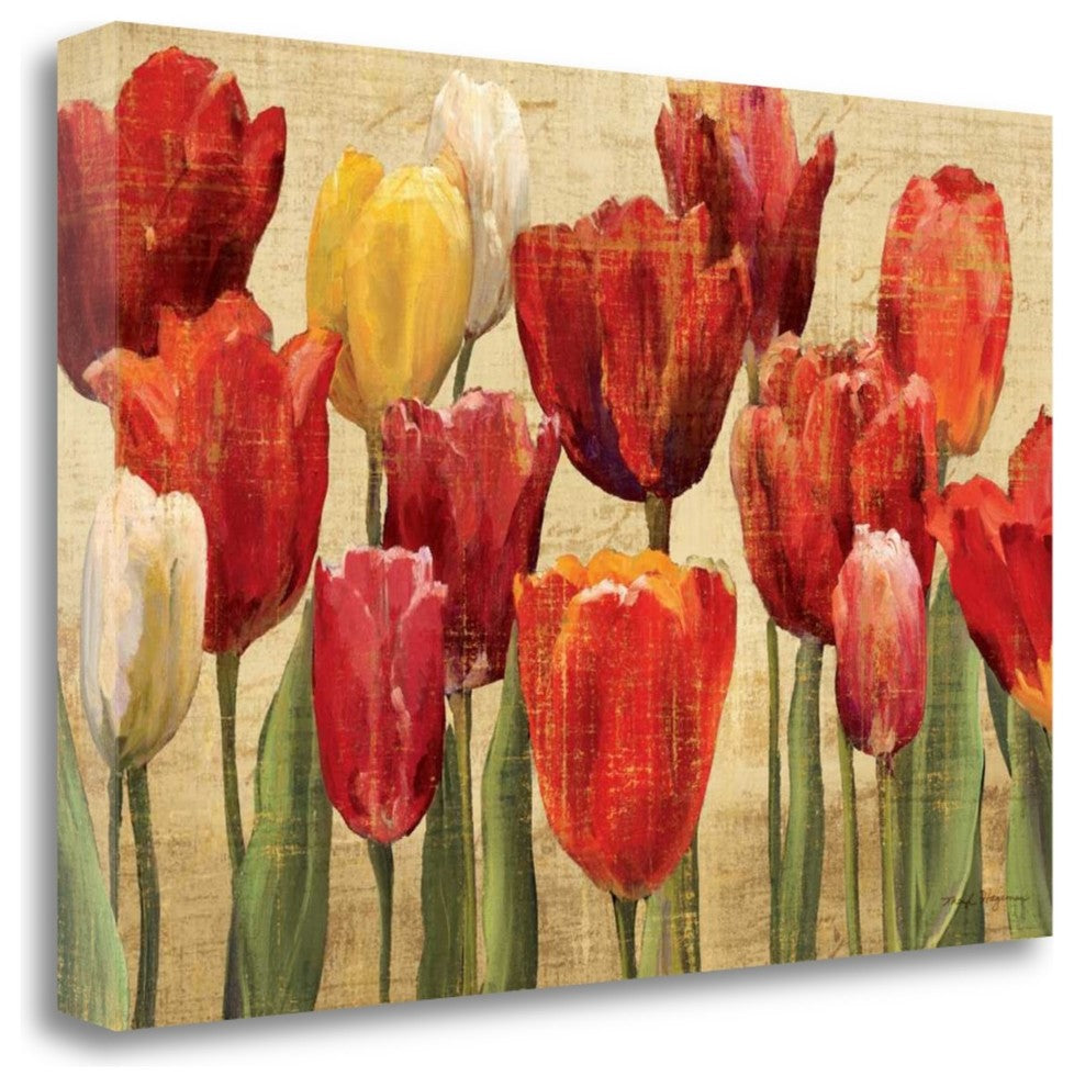 "Tulip Fantasy On Cream" By Marilyn Hageman, Giclee Print on Gallery Wrap Canvas