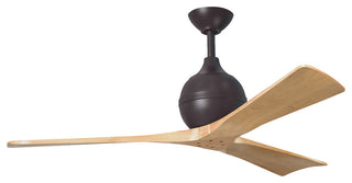 Irene-3 Paddle Fan, Textured Bronze, 52", Light Maple Blades