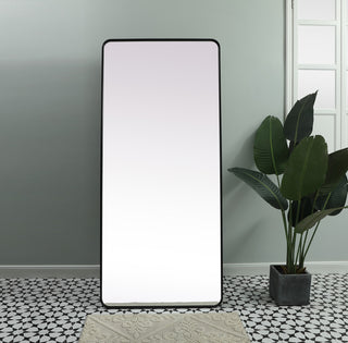 Soft Corner Metal Rectangle Mirror 32X72 Inch, Black