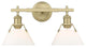 2 Light 18" Bath Vanity, Brushed Champagne Bronze With Opal Glass Shade