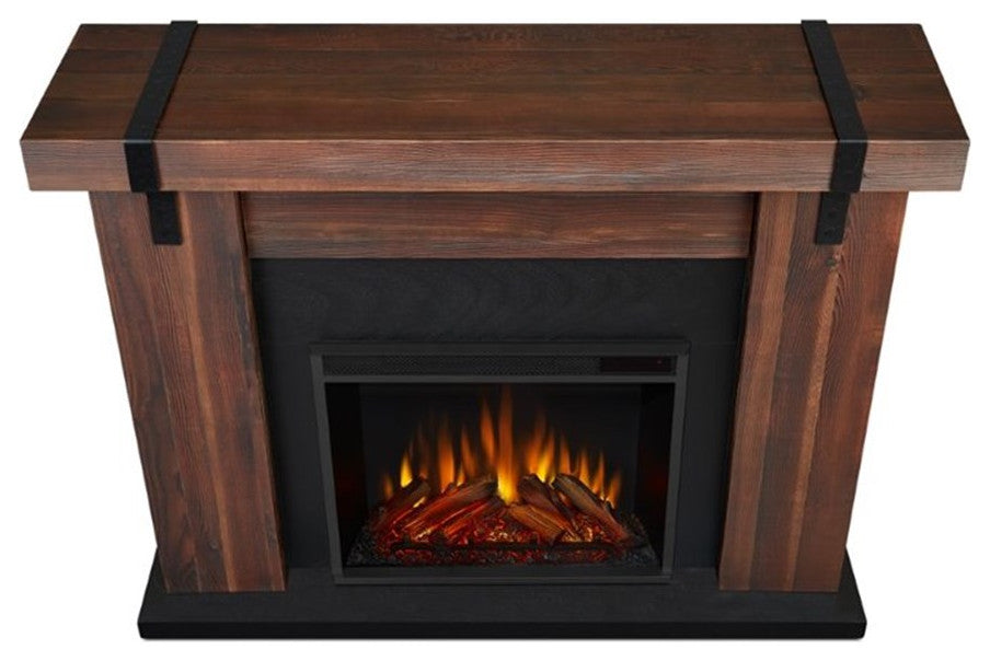 Real Flame Aspen Electric Fireplace in Chestnut Barnwood