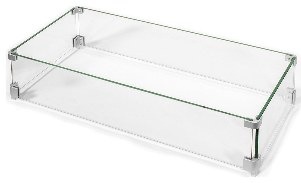 35"x21" Glass Wind Guard for Rectangular Fire Tables