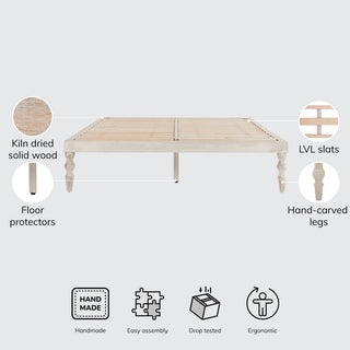 Rhonda Platform Bed, Whitewash, King